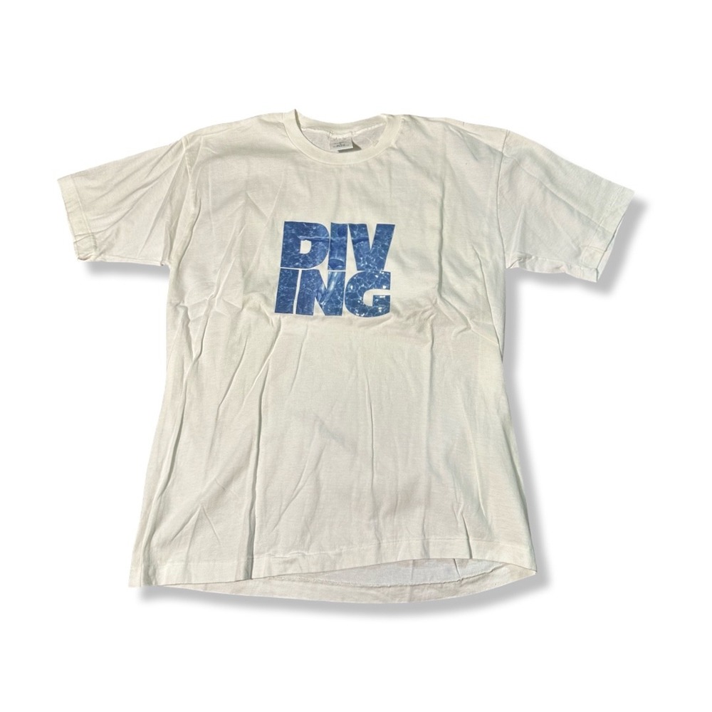 Gap VTG 90s T-Shirt Men Small White Excellent USA Diving Graphic No-Pocket-T